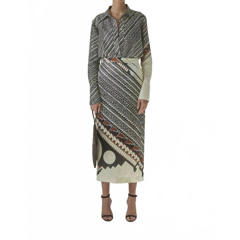 NEW HEIRLOME alex jurado shirt in ivory/black/sienna